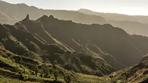 Cabo Verde Prints: africa, Cape Verde, Santiago. Landscape of the Serra da Malagueta