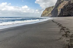 africa, Cape Verde, Santo Antao. The black beach near to cruzinha da garca