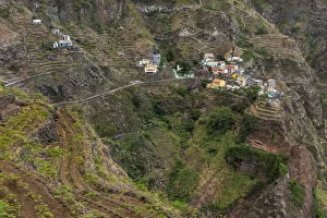 africa, Cape Verde, Santo Antao. The village of Fontainhas on the coastal hike