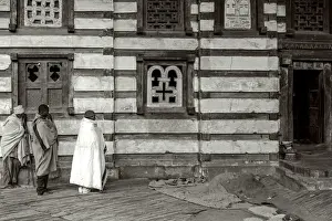 Orthodox Prints: Africa, Ethiopia, Lalibela. Prayers at Yemrehanna Kristos Church