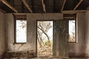 Ghana Prints: Africa, Ghana, Volta Region. Abandoned colonial house