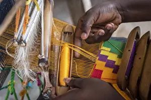 Africa, Ghana, Volta Region. In the Kente weavers village