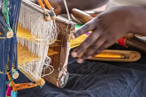 Africa, Ghana, Volta Region. In the Kente weavers village