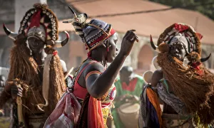 Africa, Guinea Bissau, Bijagos Islands. The carnival in Bubaque