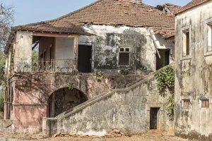 Africa, Guinea Bissau, Bijagos Islands. Colonial building on the island Bubaque