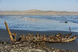 Luderitz Prints: Africa, Namibia, Dias Point. Shipwreck near to Diaz Point