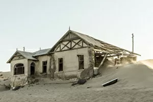 Africa, Namibia, Kolmanskop. The abandoned house of a teacher