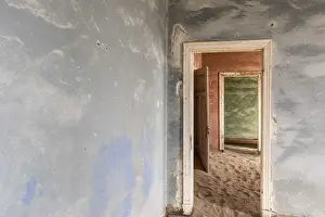 Luderitz Prints: Africa, Namibia, Kolmanskop. inside a house of the ghost diamond town