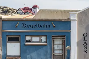 Luderitz Prints: Africa, Namibia, LAoderitz. Colorful German colonial houses