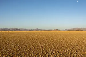 Retreat Prints: Africa, Namibia. Moonrise at Kanaan farm in Southern Namibia