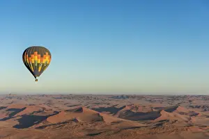 Dune Prints: Africa, Namibia, Sossusvlei. Ballooning over the namib desert