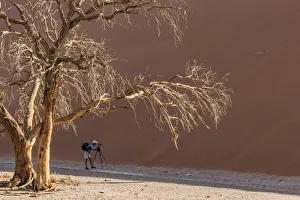 Sesriem Prints: Africa, Namibia, Sossusvlei. Photographer at Dune 45