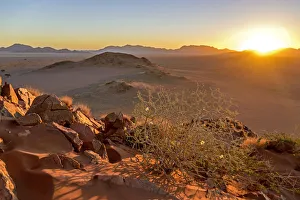 Retreat Prints: Africa, Namibia. Sunset near the Tiras Mountains