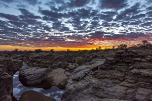 Naankuse Prints: Africa, Namibia, Windhoek area. Sunrise at the Canyon of Naankuse Farm