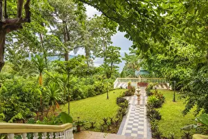 Equatorial Prints: Africa, SA£o Toma and Principe. In the beautiful garden of the hotel Belo Monte