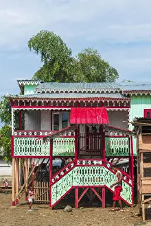 Equatorial Prints: Africa, SA£o Toma and Principe. Beautiful new family house on stilts
