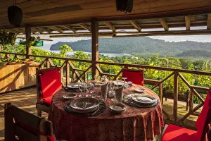 Equatorial Prints: Africa, SA£o Toma and Principe. Table setting at Roca Sao Joao dos Angolares