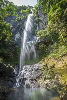 Equatorial Prints: Africa, SA£o Toma and Principe. Waterfall cascata Oquepipi