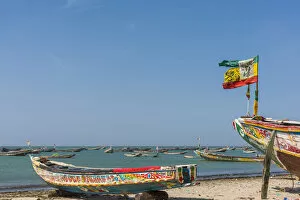 Africa, Senegal, Joal. Traditional fishing boats