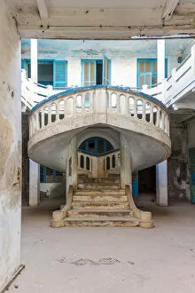 Staircase Gallery: Africa, Senegal, Saint-Louis. An abandoned colonial building