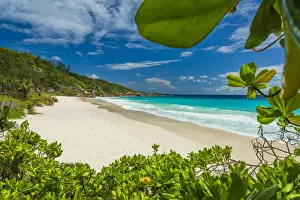 Waves Prints: Africa, Seychelles, La Digue. The beautiful beach of Petite Anse