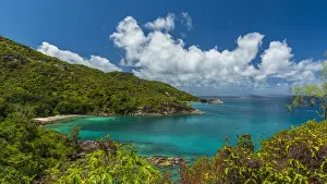 Africa, Seychelles, Mahe. Anse Major seen from Anse Major Trail
