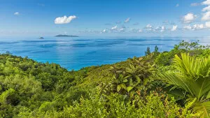 Africa, Seychelles, Praslin. View from the hike to Anse Lazio