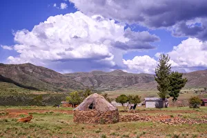 Images Dated 25th June 2019: Africa, Southern Africa, Maseru District, Lesotho, hut
