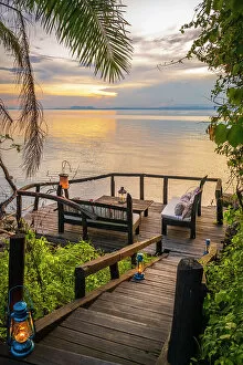 Images Dated 19th December 2022: Africa, Tanzania, Mahale Mountains National Park. Sunset on Lake Tanganyika