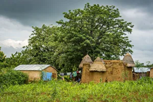 Africa, Togo, Koutammakou area. A village of the Batammariba people built in