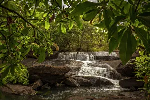 Africa, Zambia, Northern Zambia, Mutinondo Wilderness. One of the waterfalls of the river in the naturalistic area