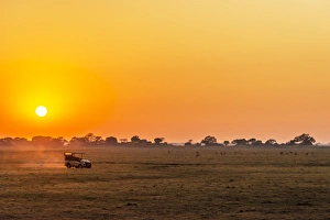 Africa, Zambia. Sunrise in the Kafue National park