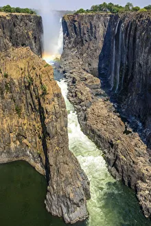 Images Dated 3rd October 2016: Africa, Zambia. The Victoria Falls during dry season