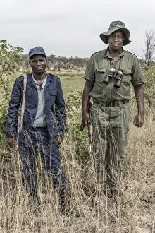Images Dated 29th November 2017: Africa, Zimbabwe, Bulawayo. Matobo Hills National Park, ranger protecting rhinos