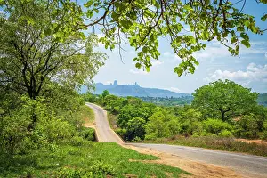 Zimbabwe Prints: africa, Zimbabwe, Eastern Highlands, Honde Valley. The road through the valley
