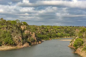 Images Dated 29th November 2017: Africa, Zimbabwe, Gonarezhou National Park. Morning light at Chilo Gorge