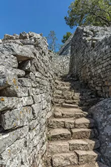 Africa, Zimbabwe, Maswingo. The steps of Great Zimbabwe up to the hillsite fortress