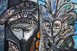 Afro Cuban Gallery: Afro-Cuban murals by Salvador Gonzalez, Callejon de Hamel, Cento Habana, Havana, Cuba