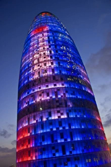 Architecture Prints: Agbar Tower, 142m skyscraper by architect Jean Nouve, Glorias Square, Barcelona, Spain