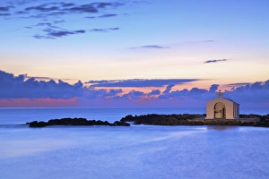 Agios Nikolaos Church at Sunrise, Georgioupoli, Crete, Greek Islands, Greece, Europe