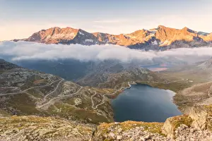 Orco Valley Prints: Agnel lake and the Levanne mountains in the background viewed from the road leading