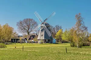 Cafe Gallery: Ahrenshoop windmill, Mecklenburg-West Pomerania, North Germany, Germany