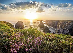 Rocky Coast Prints: Aiguilles de Port-Coton near Bangor, Belle-Ile-en-Mer, Morbihan, Brittany, France