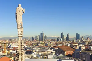 Air view from Duomos Terraces over the city. Milan, Italy