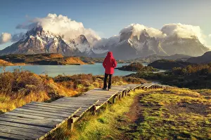 Boardwalk Prints: ake Pehoe and Cuernos del Paine in the background