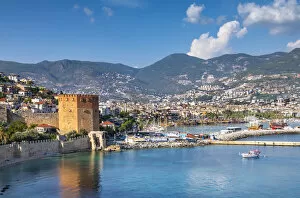 Images Dated 19th November 2019: Alanya Harbour and The Red Tower, Alanya, Turkey