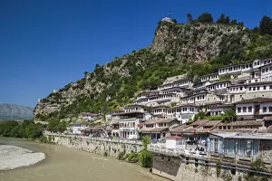 Albanian Prints: Albania, Berat, Ottoman-era buildings and Kala Citadel
