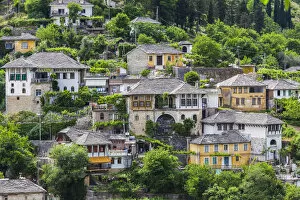 Images Dated 2nd October 2013: Albania, Gjirokastra, elevated view of Ottoman-era houses