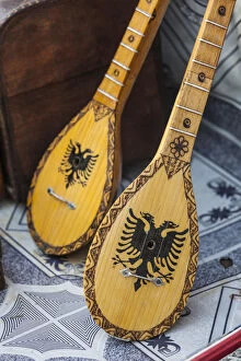 Images Dated 2nd October 2013: Albania, Kruja, town bazaar, mandolins
