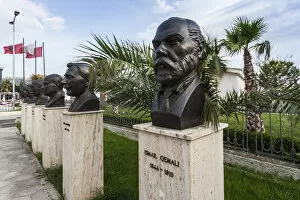 Albania Gallery: Albania, Vlora, Museum of Independence, busts of fighters for Albanian Independence